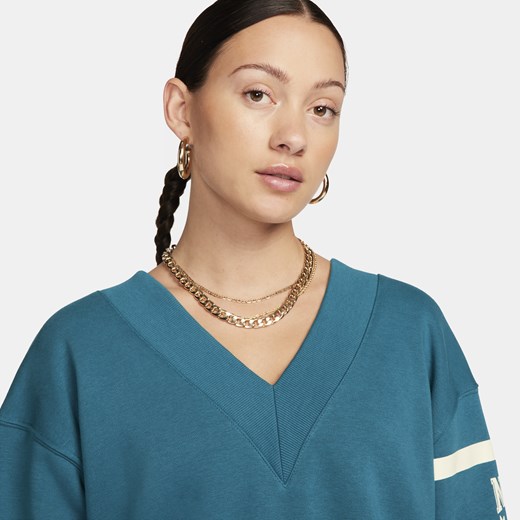 Bluza damska Nike długa niebieska sportowa jesienna