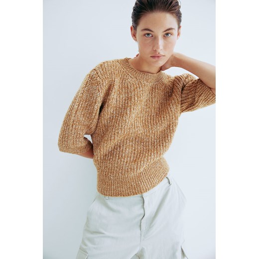 H & M - Top z dzianiny w prążki - Pomarańczowy H & M M H&M