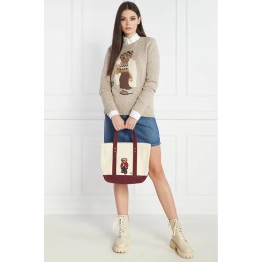 Shopper bag Polo Ralph Lauren mieszcząca a8 z nadrukiem wielokolorowa młodzieżowa 