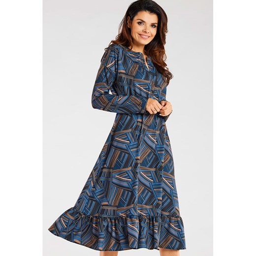 Awama Sukienka w kolorze granatowym ze wzorem ze sklepu Limango Polska w kategorii Sukienki - zdjęcie 164520623