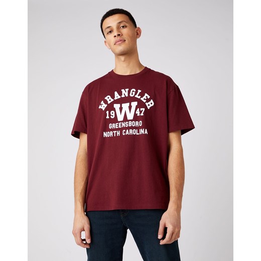 WRANGLER RIDE TEE MĘSKI T-SHIRT KOSZULKA TAWNY PORT W7K3GFX7O Wrangler M wyprzedaż YouNeedit.pl