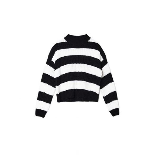 Cropp - Czarno-biały sweter w paski - czarny ze sklepu Cropp w kategorii Swetry damskie - zdjęcie 164527173