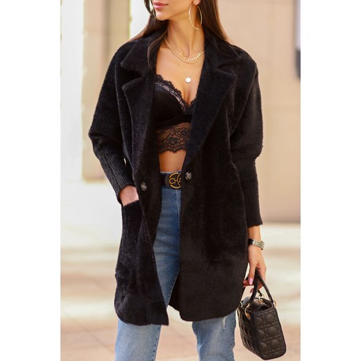 Narzutka damska LIORA BLACK ze sklepu Ivet Shop w kategorii Płaszcze damskie - zdjęcie 164527573