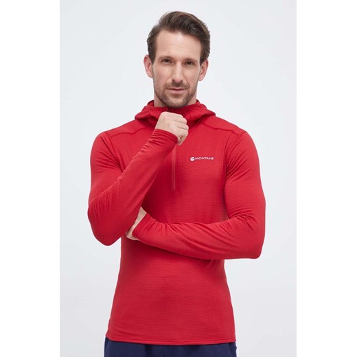 Montane bluza sportowa Protium Lite kolor czerwony z kapturem gładka ze sklepu ANSWEAR.com w kategorii Bluzy męskie - zdjęcie 164539853