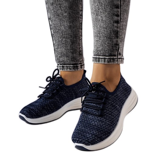 Niebieskie materiałowe sneakersy Tommaso ze sklepu ButyModne.pl w kategorii Buty sportowe damskie - zdjęcie 164542222