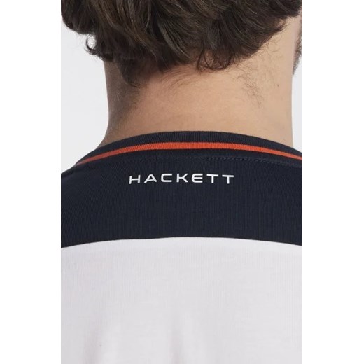 T-shirt męski biały Hackett London z krótkim rękawem 