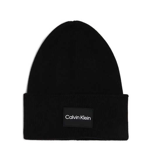 Calvin Klein Czapka męska Mężczyźni Bawełna czarny jednolity ze sklepu vangraaf w kategorii Czapki zimowe męskie - zdjęcie 164547044