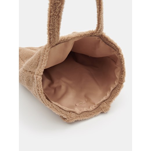 Shopper bag Sinsay brązowa duża na ramię