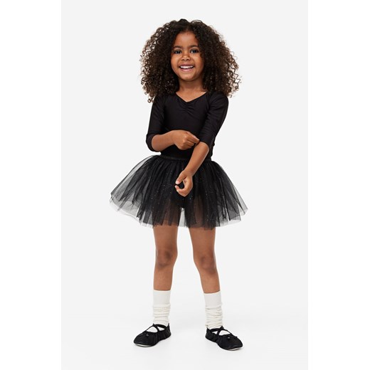 H & M - Kostium do tańca z tiulowym dołem - Czarny H & M 110;116 (4-6Y) H&M