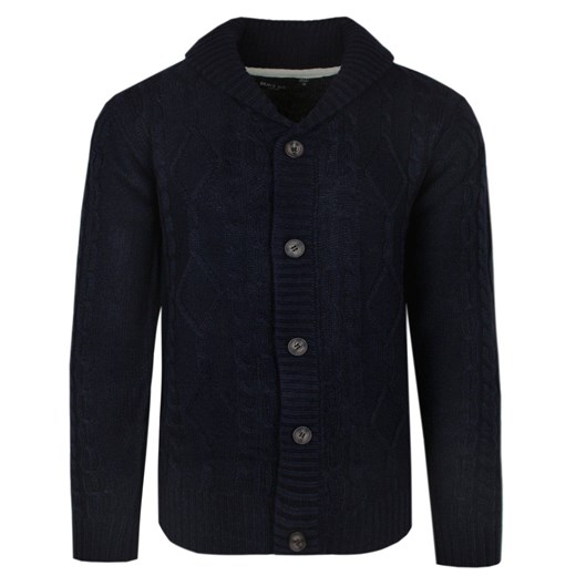 Granatowy Dziergany Sweter Zapinany na Guziki, Kardigan, Elegancki - BRAVE SOUL SWBRSAW23TRACTATUSdknavy ze sklepu JegoSzafa.pl w kategorii Swetry męskie - zdjęcie 164566710