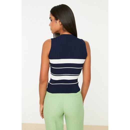 trendyol Top w kolorze granatowo-białym Trendyol S Limango Polska okazyjna cena