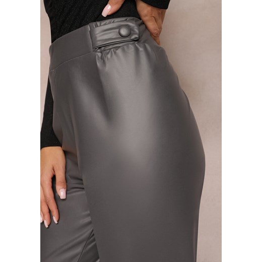 Ciemnoszare Spodnie Standard z Imitacji Skóry Tamran Renee M okazja Renee odzież