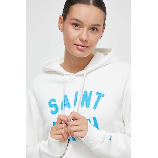 MC2 Saint Barth bluza bawełniana damska kolor biały z kapturem z aplikacją Mc2 Saint Barth L ANSWEAR.com