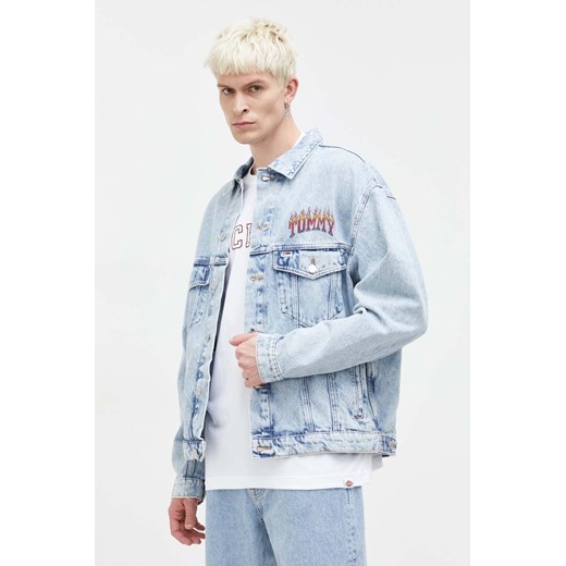 Tommy Jeans kurtka jeansowa męska kolor niebieski przejściowa oversize Tommy Jeans M ANSWEAR.com