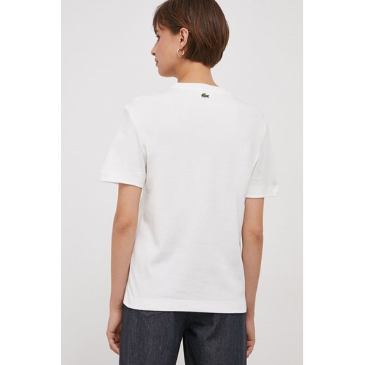 Lacoste t-shirt bawełniany damski kolor biały Lacoste 36 ANSWEAR.com