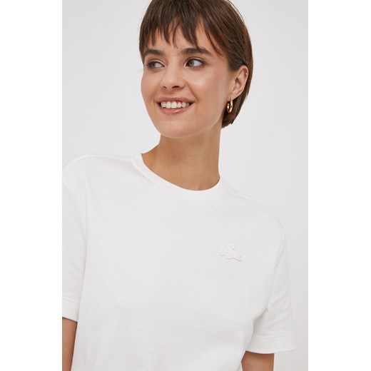 Lacoste t-shirt bawełniany damski kolor biały Lacoste 34 ANSWEAR.com