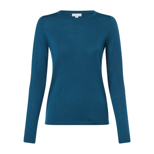 brookshire Damski sweter z wełny merino Kobiety drobna dzianina petrol jednolity XL okazyjna cena vangraaf