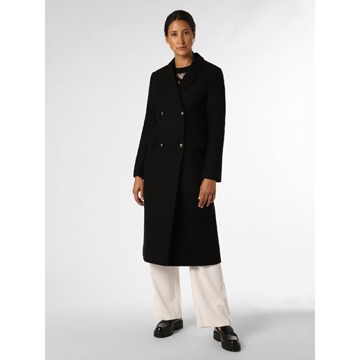 Designers Remix Damski płaszcz wełniany z dodatkiem kaszmiru Kobiety Wełna czarny jednolity ze sklepu vangraaf w kategorii Płaszcze damskie - zdjęcie 164578370