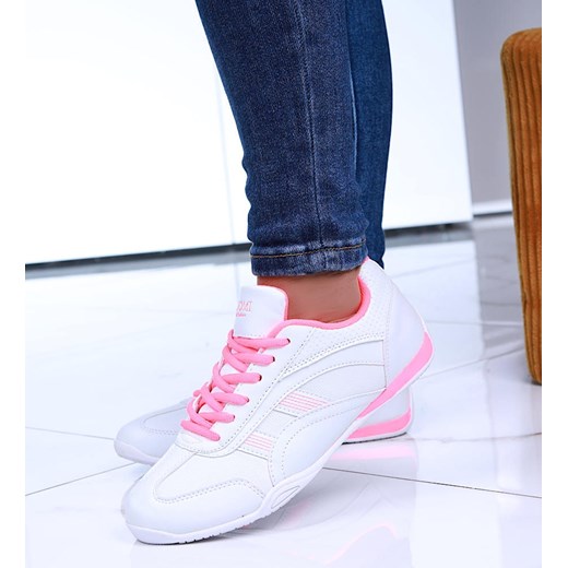 Biało różowe damskie buty sportowe /E5-3 14983 S341/ ze sklepu Pantofelek24.pl w kategorii Buty sportowe damskie - zdjęcie 164578490