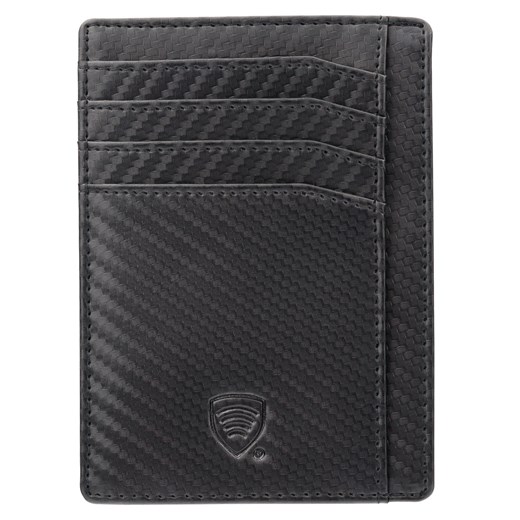 Cienkie skórzane etui na karty zbliżeniowe RFID (czarny, carbon) ze sklepu Koruma ID Protection w kategorii Etui - zdjęcie 164579690