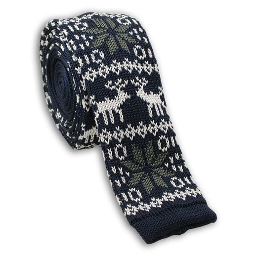 Krawat Śledź Dziergany (Knit) - Wzór Norweski - Świąteczny - ALTIES KRALTS0078 ze sklepu JegoSzafa.pl w kategorii Krawaty - zdjęcie 164580140