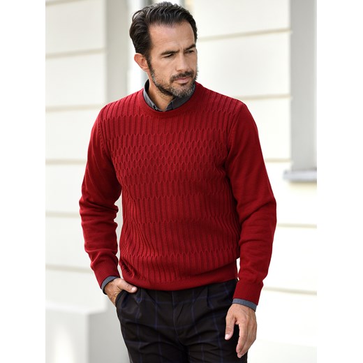 Sweter męski Kacper pod szyję - burgund - M ze sklepu Swetry Lasota w kategorii Swetry męskie - zdjęcie 164580143