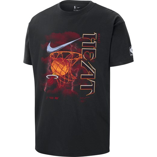 T-shirt męski Nike NBA Miami Heat Courtside Max90 - Czerń ze sklepu Nike poland w kategorii T-shirty męskie - zdjęcie 164581602