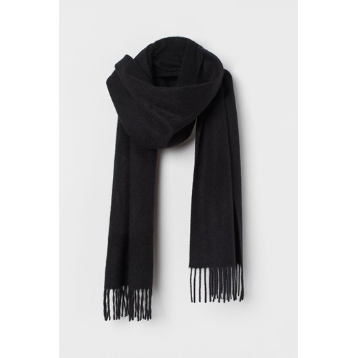 H & M - Kaszmirowy szalik - Czarny H & M 170x33 H&M