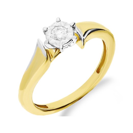 złoty pierścionek 375 zaręczynowy oczko z diamentem Lovrin LOVRIN