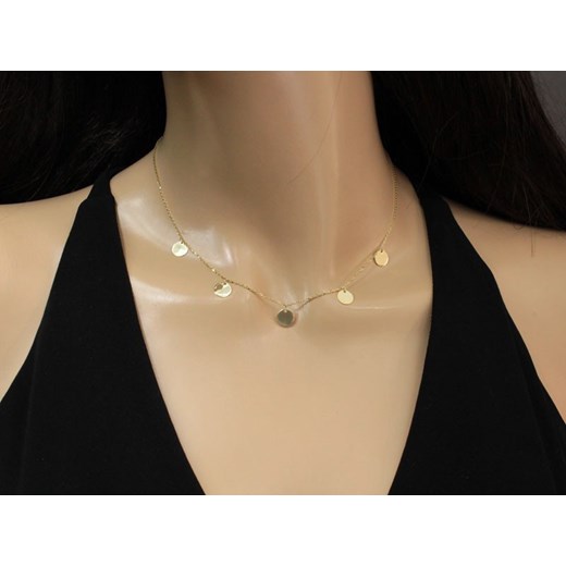 zloty naszyjnik 585 choker z gładkimi kółkami Lovrin LOVRIN