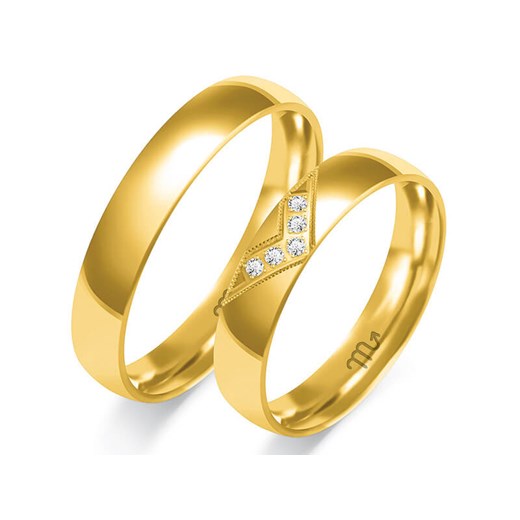 obrączka ślubna złota 585 z diamentami Lovrin LOVRIN