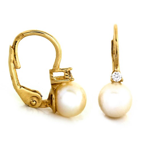 złote kolczyki 585 eleganckie z perłami 2,23 g Lovrin LOVRIN