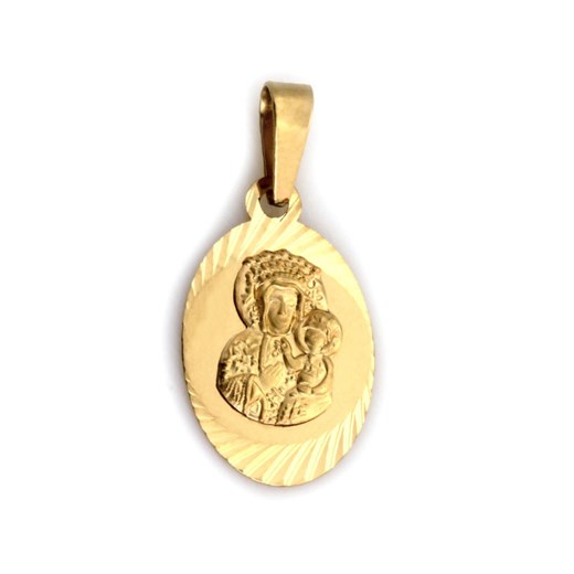 złoty medalik 585 diamentowany owal matka boska częstochowska Lovrin LOVRIN