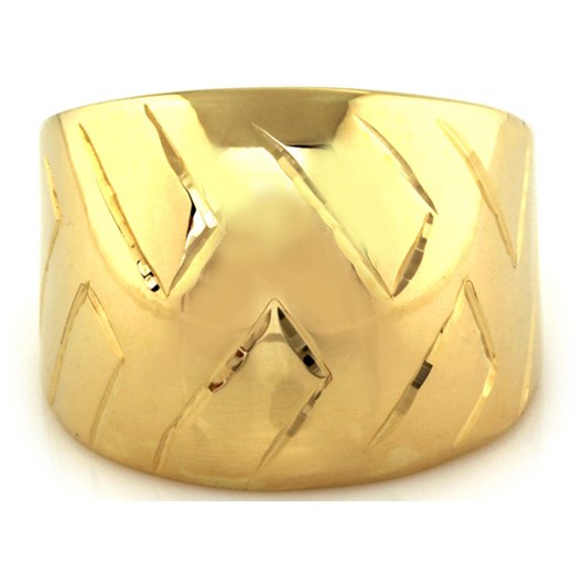 złoty pierścionek 585 szeroki sygnet damski r 22 Lovrin LOVRIN
