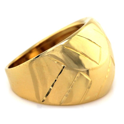 złoty pierścionek 585 szeroki sygnet damski r 22 Lovrin LOVRIN
