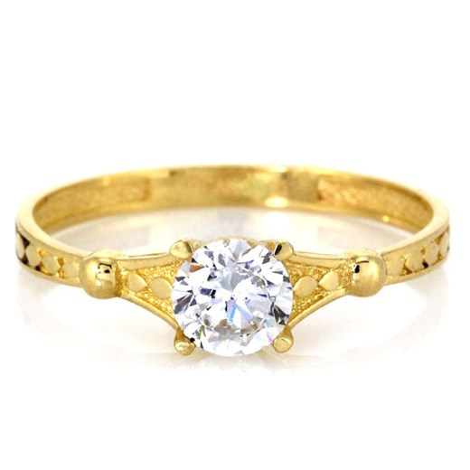 11r złoty piękny pierścionek z dużą cyrkonią 585 Lovrin LOVRIN