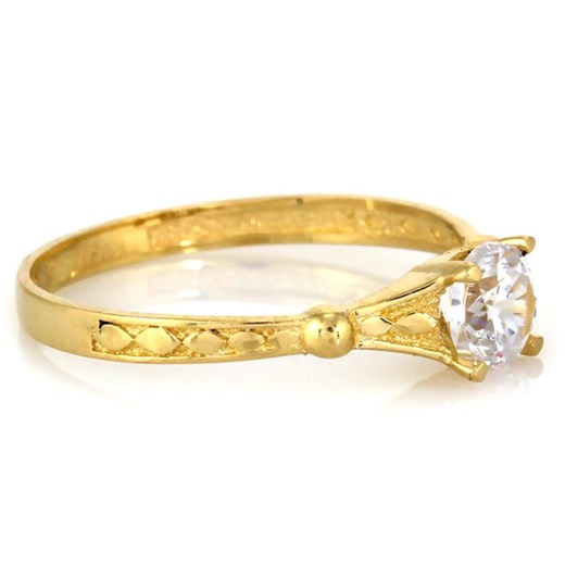 11r złoty piękny pierścionek z dużą cyrkonią 585 Lovrin LOVRIN