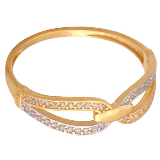 złoty pierścionek 585 połączone oczka białe złoto 15r Lovrin LOVRIN