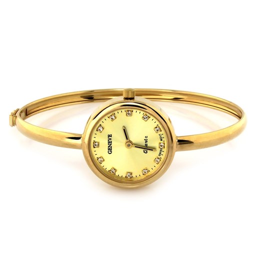 złoty damski zegarek 585 na sztywnej bransoletce 14,74g Lovrin LOVRIN