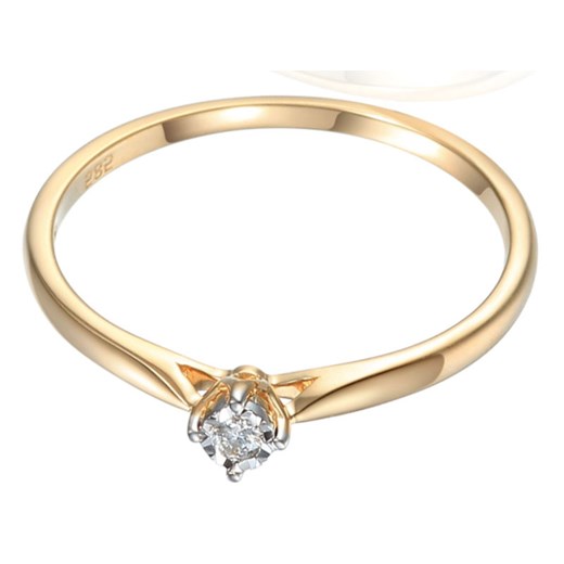 złoty pierścionek zaręczynowy 585 diamenty Lovrin LOVRIN