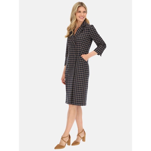 Granatowo-beżowa sukienka marynarka Potis & Verso Max Potis & Verso 48 Eye For Fashion