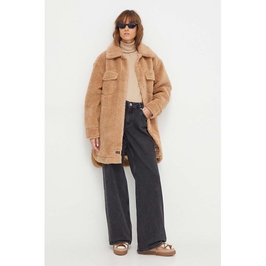 UGG kurtka damska kolor brązowy przejściowa oversize XS ANSWEAR.com