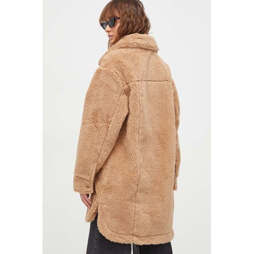 UGG kurtka damska kolor brązowy przejściowa oversize M ANSWEAR.com