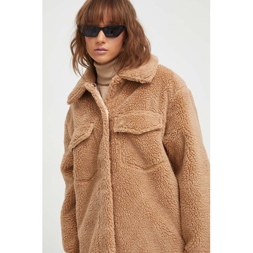 UGG kurtka damska kolor brązowy przejściowa oversize XS ANSWEAR.com