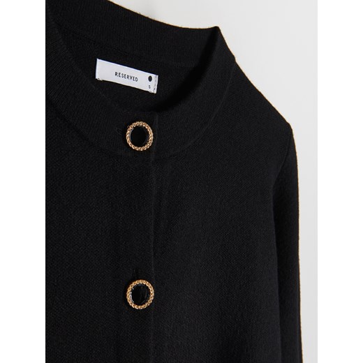 Reserved - Sweter z ozdobnymi guzikami - czarny Reserved M Reserved