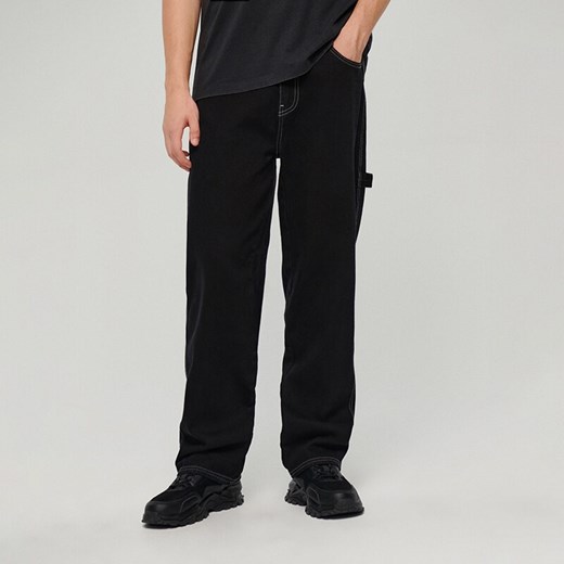 Jeansy straight fit carpenter czarne - Czarny House 31/32 House