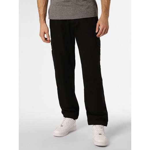 Calvin Klein Jeans Spodnie Mężczyźni Bawełna czarny jednolity ze sklepu vangraaf w kategorii Spodnie męskie - zdjęcie 164690002