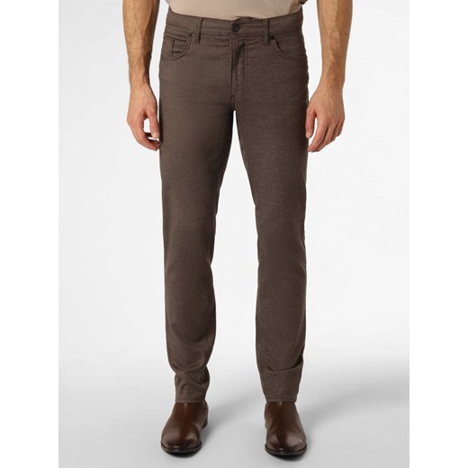 BRAX Spodnie Mężczyźni Bawełna czekoladowy wzorzysty ze sklepu vangraaf w kategorii Spodnie męskie - zdjęcie 164690022