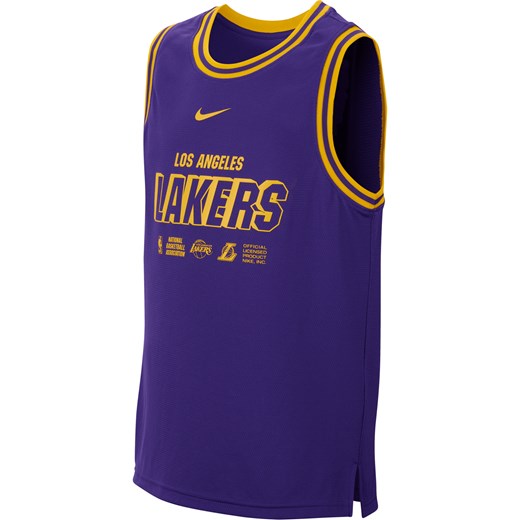 Koszulka bez rękawów dla dużych dzieci (chłopców) Nike Dri-FIT DNA NBA Los Angeles Lakers Courtside - Fiolet ze sklepu Nike poland w kategorii T-shirty chłopięce - zdjęcie 164693601