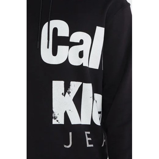 Bluza męska czarna Calvin Klein bawełniana w stylu młodzieżowym z napisami 